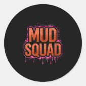 Frauen Muddy Mud Run Squad Mudding Running Runder Aufkleber (Vorderseite)