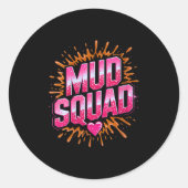 Frauen Muddy Mud Run Squad Mudding Running Runder Aufkleber (Vorderseite)