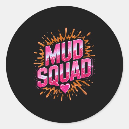 Frauen Muddy Mud Run Squad Mudding Running Runder Aufkleber (Vorderseite)
