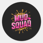Frauen Muddy Mud Run Squad Mudding Running Runder Aufkleber (Vorderseite)