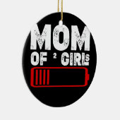Frauen müde Mama von 2 Mädchen Mutter zwei Töchter Keramik Ornament (Rechts)