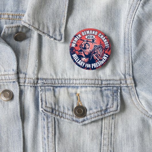Frauen-Nachfrage Hillary 2016 Button (Beispiel)