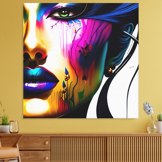 Frauen Nah Leinwanddruck (Insitu (Wohnzimmer))