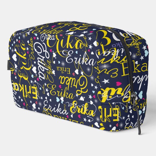 Frauen Name Muster mit Herzen und Sternen Waschbeutel (Rechte Ecke)