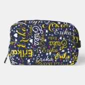 Frauen Name Muster mit Herzen und Sternen Waschbeutel (Rückseite)