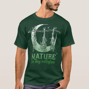 Frauen Natur ist meine Religion Hexerei Dunkler T-Shirt