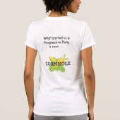 Frauen / Neck Entspanntes blaues Loch T-Shirt (Rückseite)