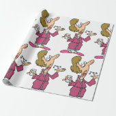 Frauen nehmen Tabletten ein Geschenkpapier (Ungerollt)