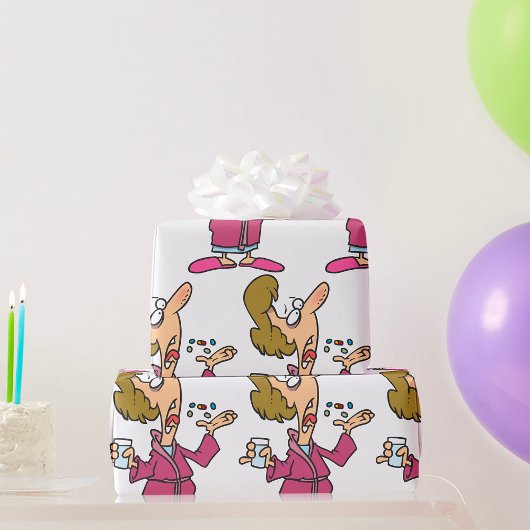 Frauen nehmen Tabletten ein Geschenkpapier