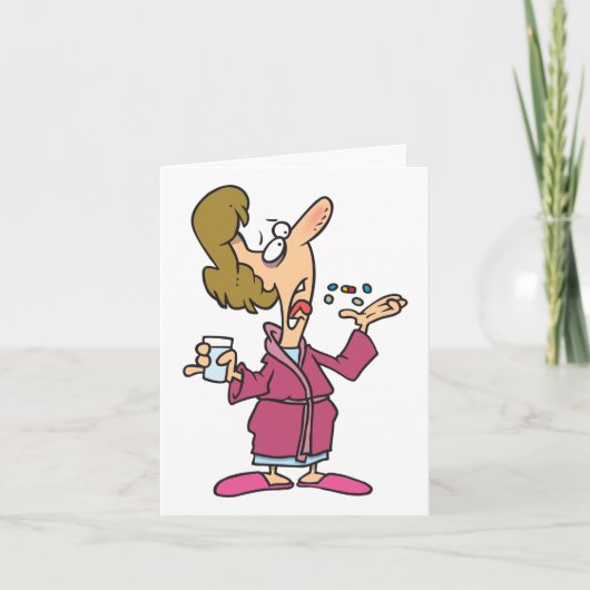 Frauen nehmen Tabletten ein Karte (Vorderseite)