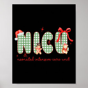 Frauen Nicu Krankenschwester Weihnachten Neugebore Poster