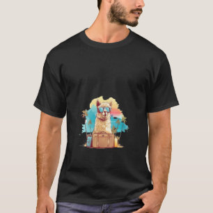 Frauen Niedlich Alpaca mit Suitcase Adventure Boys T-Shirt