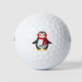 Frauen niedlich frohe Weihnachten Frauen Pinguin Golfball (Vorderseite)