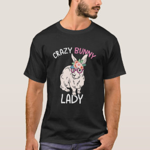 Frauen Niedlich Ostern Tierart Lover Crazy Bunny L T-Shirt