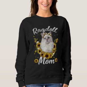 Frauen Niedlich Ragdoll Mama Sonnenblume Katze Mam Sweatshirt