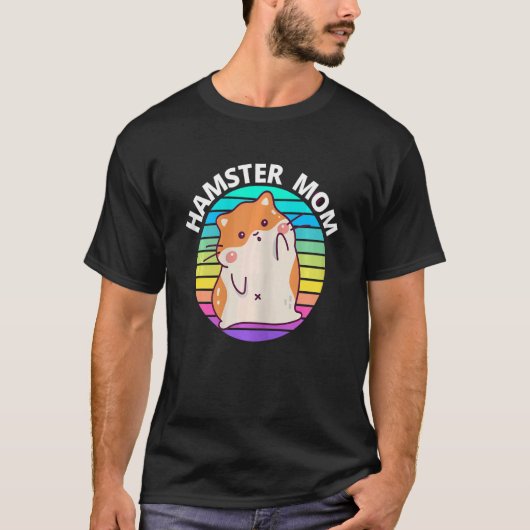 Frauen Niedlich Retro Hamster Mama T-Shirt (Vorderseite)