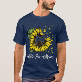 Frauen Niedlich Shiba Inu Mama Sonnenblume Hund Ma T-Shirt