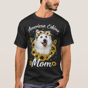 Frauen Niedliche amerikanische Eskimo Mama Sonnenb T-Shirt