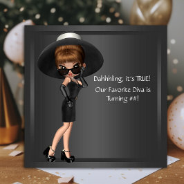 Frauen Niedliche Diva Geburtstagspartei Einladung