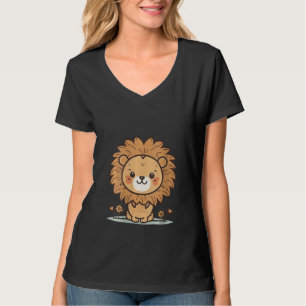 Frauen, Niedliche Kinderlion über Löwenkinder und  T-Shirt