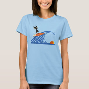 Frauen Niedliche Welle aus blauen Katzen für Kamal T-Shirt