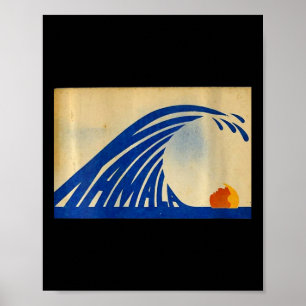 Frauen Niedliche Welle von Blauer Wave Kamala für Poster