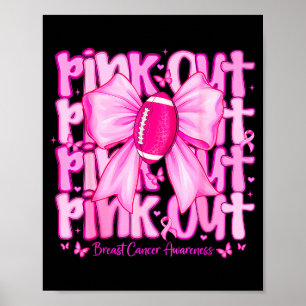 Frauen Nk Out Football-Tackling Brustkrebs-Bewusst Poster