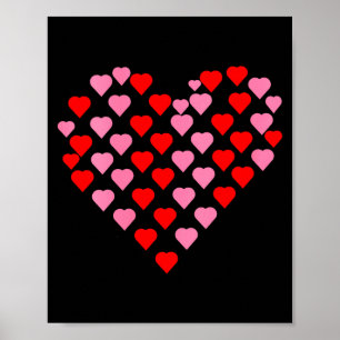 Frauen Nk und rote Herzen Liebhaber Lustiger Valen Poster