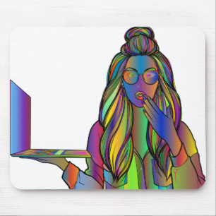Frauen Notebook-Linie Art Computer Digital-Noteboo Mousepad