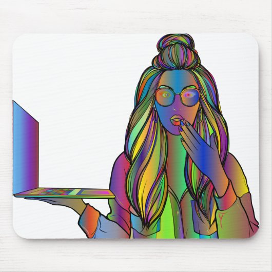 Frauen Notebook-Linie Art Computer Digital-Noteboo Mousepad (Vorne)