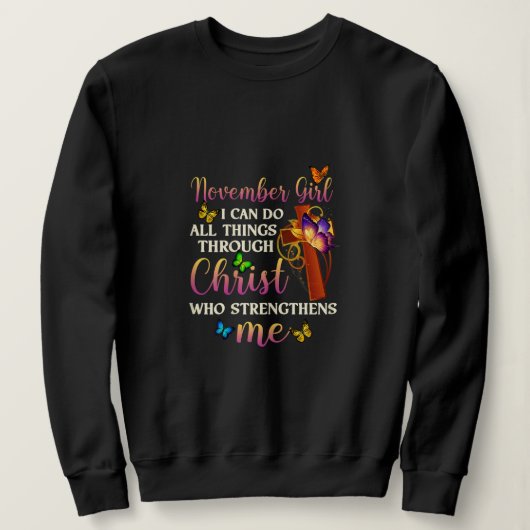 Frauen November Mädchen glücklich Geburtstag zu mi Sweatshirt (Design vorne)