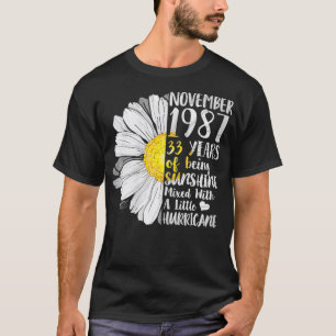 Frauen November Mädchen T 33 Jahre alte Sonnensche T-Shirt