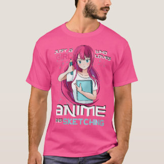Frauen nur ein Mädchen, das Anime und Skizzen Lieb T-Shirt