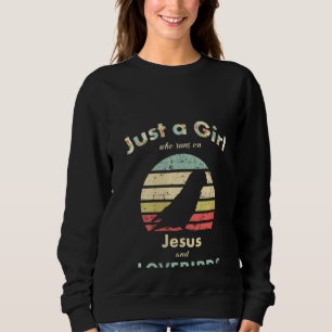 Frauen nur ein Mädchen, das auf Jesus und Lovebirs Sweatshirt