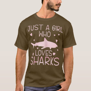 Frauen nur ein Mädchen, das Haie Liebe T-Shirt