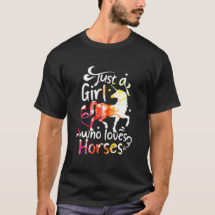 Frauen nur ein Mädchen, das Lieben Pferde T-Shirt