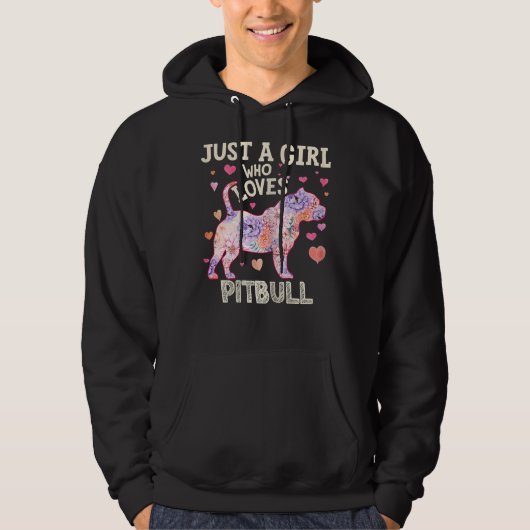 Frauen nur ein Mädchen, das Lieben Pitbull Hund Bl Hoodie (Vorderseite)