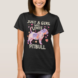 Frauen nur ein Mädchen, das Lieben Pitbull Hund Bl T-Shirt