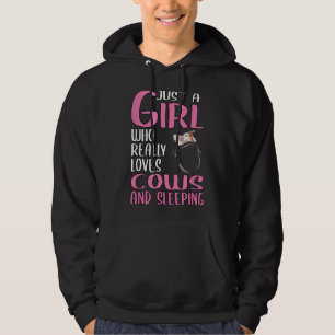 Frauen nur ein Mädchen, das wirklich Kühe Liebe un Hoodie