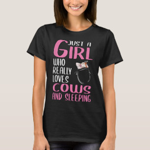 Frauen nur ein Mädchen, das wirklich Kühe Liebe un T-Shirt