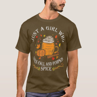 Frauen nur ein Mädchen, die Lieben fallen Pumpkin  T-Shirt