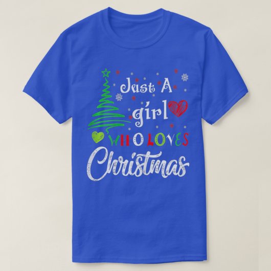 Frauen nur ein Mädchen, die Weihnachts-lustiges De T-Shirt (Design vorne)