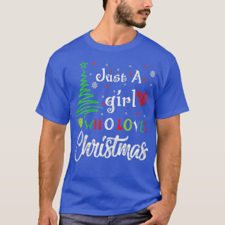 Frauen nur ein Mädchen, die Weihnachts-lustiges De T-Shirt