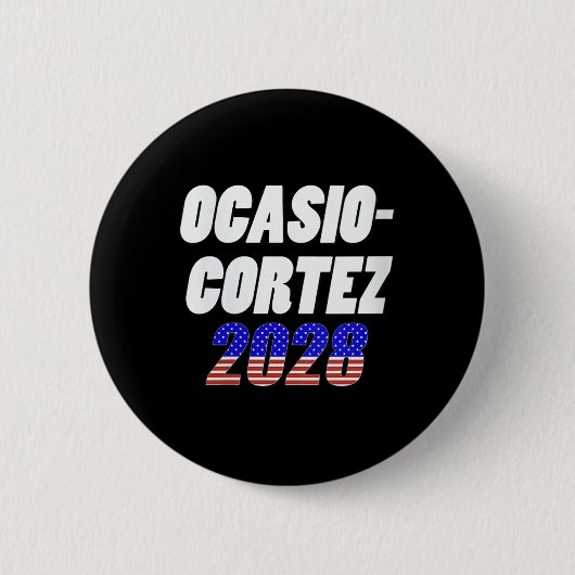 Frauen Ocasio-cortez 2028 - Aoc für Präsident V-ne Button (Vorderseite)