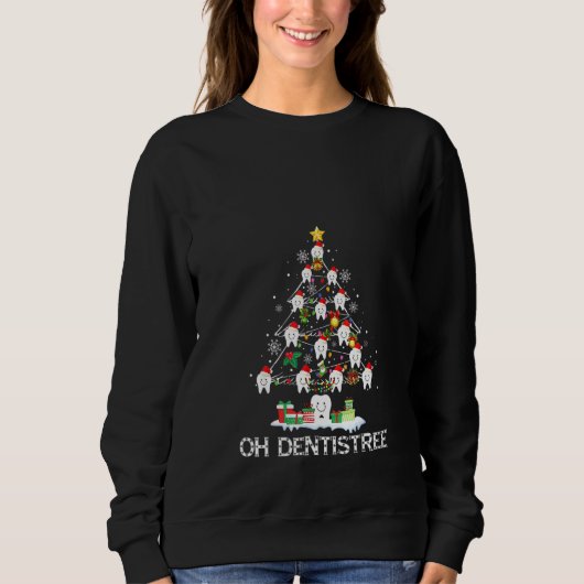 Frauen Oh Dentistree Weihnachtsbaum Dental H Sweatshirt (Vorderseite)