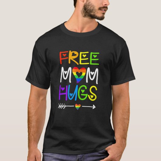 Frauen ohne Mama Hugs Regenbogen Herzblut Pride Mo T-Shirt (Vorderseite)