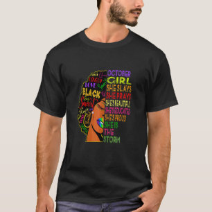 Frauen Oktober Geburtstagsmädchen Oktober Girl She T-Shirt