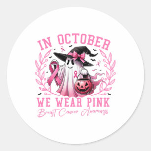 Frauen Oktober Wir tragen rosa Brustkrebs-Bewussts Runder Aufkleber