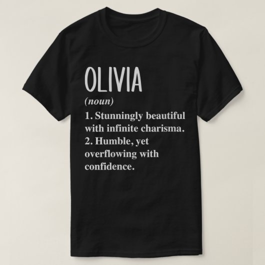 Frauen Olivia Vorname Definition Personalisiert G T-Shirt (Design vorne)