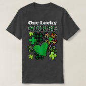 Frauen One Lucky Nurse Leopard Scrub St Patricks D T-Shirt (Design vorne)